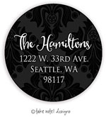 Take Note Designs - Address Labels (Black Damask - Holiday)