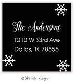 Take Note Designs - Address Labels (Snowflake Trio On Black - Holiday)