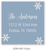 Take Note Designs - Address Labels (Snowflake Trio On Blue - Holiday)