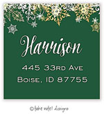 Take Note Designs - Address Labels (Elegant Snowflake Scatter Green - Holiday)