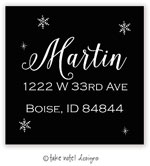 Take Note Designs - Address Labels (Falling Flakes On Black - Holiday)