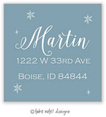 Take Note Designs - Address Labels (Falling Flakes On Blue - Holiday)