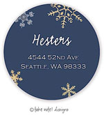 Take Note Designs - Address Labels (Sparkle Snowflakes Navy - Holiday)