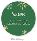 Take Note Designs - Address Labels (Sparkle Snowflakes Green - Holiday)