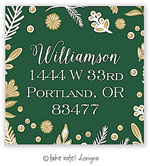 Take Note Designs - Address Labels (Gold Foliage Scatter Evergreen - Holiday)