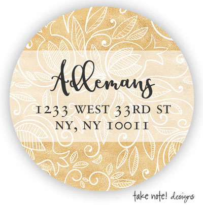 Take Note Designs - Address Labels (Golden Pomegranate Overlay)