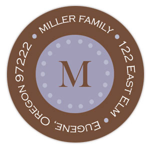 Take Note Designs - Address Labels (Blue Center Monogram)