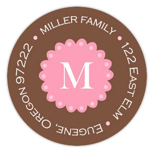 Take Note Designs - Address Labels (Pink Center Monogram)