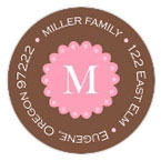 Take Note Designs - Address Labels (Pink Center Monogram)