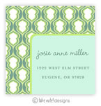 Take Note Designs - Address Labels (Tiffany and Lime Hourglass Graduation)