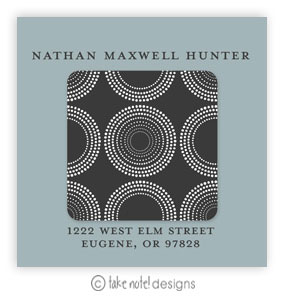 Take Note Designs - Address Labels (Dark Grey Cube on Blue Graduation)