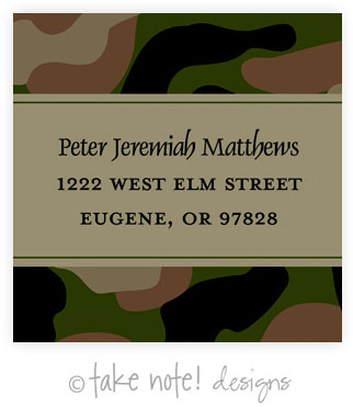 Take Note Designs - Address Labels (Camo Graduation)