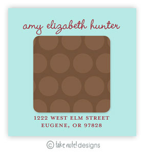 Take Note Designs - Address Labels (Brown Dots and Aqua Graduation)