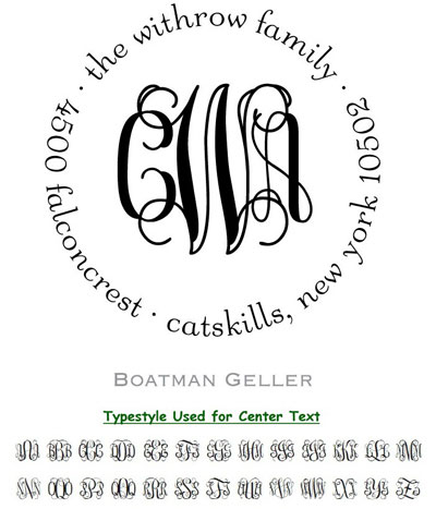 Boatman Geller - Personalized Self-Inking Address Stamper (Script Monogram)