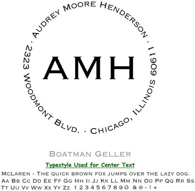 Boatman Geller - Personalized Self-Inking Address Stamper (Three Initials)