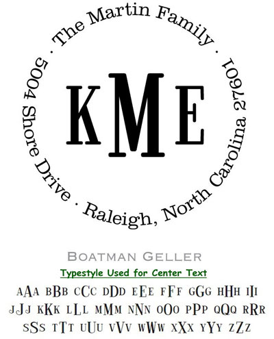 Boatman Geller - Personalized Self-Inking Address Stamper (Classic Monogram)