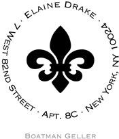 Boatman Geller - Personalized Self-Inking Address Stamper (Fleur De Lis)