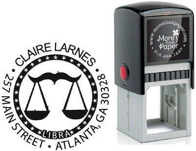 Libra Custom Self-Inking Stamps by More Than Paper (4924)