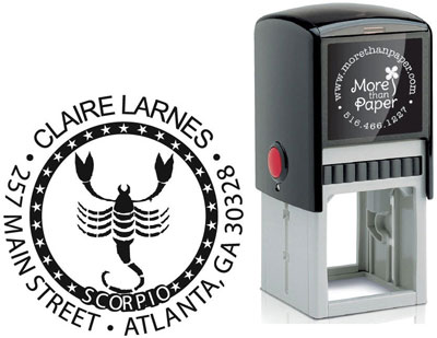 Scorpio Custom Self-Inking Stamps by More Than Paper (4924)