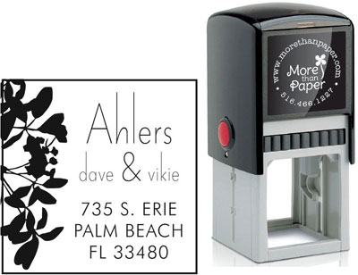Floral Silhouette Custom Self-Inking Stamps by More Than Paper (4924)