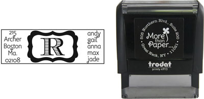 Center Framed Initial Custom Self-Inking Stamps by More Than Paper (4915) Center Framed Initial Custom Self-Inking Stamps by More Than Paper (4915)