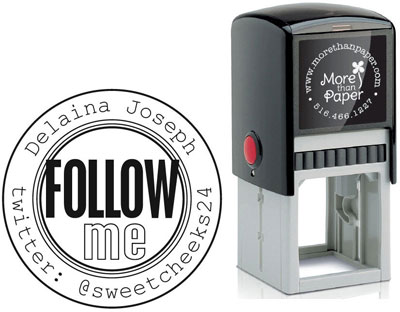 Follow Me Custom Self-Inking Stamps by More Than Paper (4924)