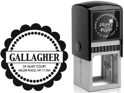 Scallop Border Custom Self-Inking Stamps by More Than Paper (4924)