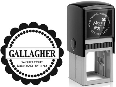 Scallop Border Custom Self-Inking Stamps by More Than Paper (4924) Scallop Border Custom Self-Inking Stamps by More Than Paper (4924)