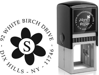 Sunflower Initial Custom Self-Inking Stamps by More Than Paper (4924)