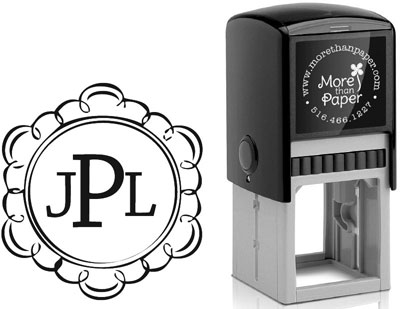 Scallop Frame Custom Self-Inking Stamps by More Than Paper (4924)