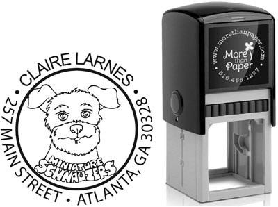 Schnauzer Custom Self-Inking Stamps by More Than Paper (4924)