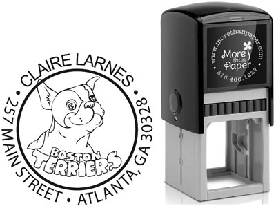 Boston Terrier Custom Self-Inking Stamps by More Than Paper (4924)