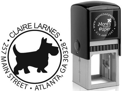 Schnauzer Silhouette Custom Self-Inking Stamps by More Than Paper (4924)