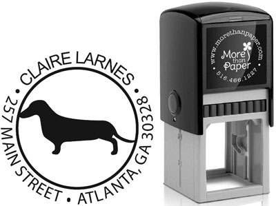 Dachsund Silhouette Custom Self-Inking Stamps by More Than Paper (4924)