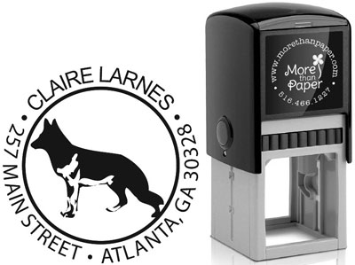 German Sheperd Silhouette Custom Self-Inking Stamps by More Than Paper (4924)