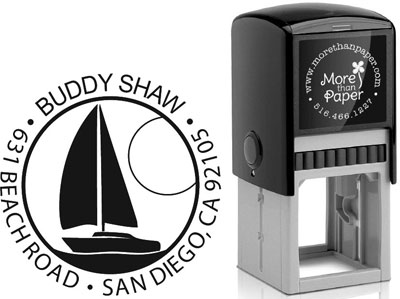 Sailboat Custom Self-Inking Stamps by More Than Paper (4924)