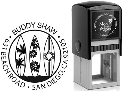 Surfboards Custom Self-Inking Stamps by More Than Paper (4924) Surfboards Custom Self-Inking Stamps by More Than Paper (4924)