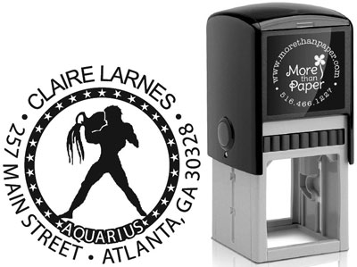 Aquarius Custom Self-Inking Stamps by More Than Paper (4924)