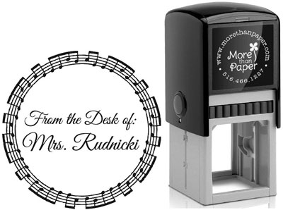Music Teacher Staff Custom Self-Inking Stamps by More Than Paper (4924)