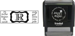 Center Framed Initial Custom Self-Inking Stamps by More Than Paper (4915)