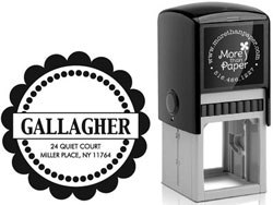 Scallop Border Custom Self-Inking Stamps by More Than Paper (4924)