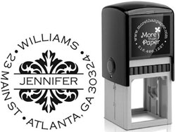 Banded Damask Custom Self-Inking Stamps by More Than Paper (4924)