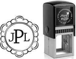 Scallop Frame Custom Self-Inking Stamps by More Than Paper (4924)