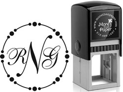 Beaded Monogram Custom Self-Inking Stamps by More Than Paper (4924)