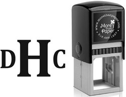 Block Monogram Custom Self-Inking Stamps by More Than Paper