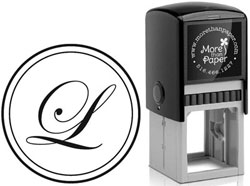 Framed Script Initial Custom Self-Inking Stamps by More Than Paper