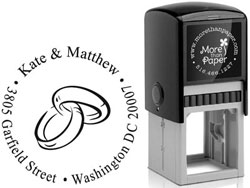 Wedding Rings Custom Self-Inking Stamps by More Than Paper (4924)