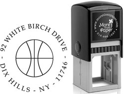 Basketball Custom Self-Inking Stamps by More Than Paper (4924)