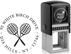 Tennis Racquets Custom Self-Inking Stamps by More Than Paper (4924)