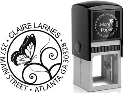 Butterfly Flying Custom Self-Inking Stamps by More Than Paper (4924)